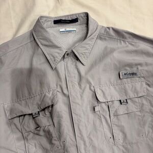 Columbia PFG Bahama Short Sleeve Fishing Shirt Men’s XL Gray Omni-Shade Vented
